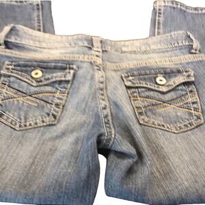 Women’s Aeropostale cropped ankle patched distressed jeans‎ juniors size 3/4